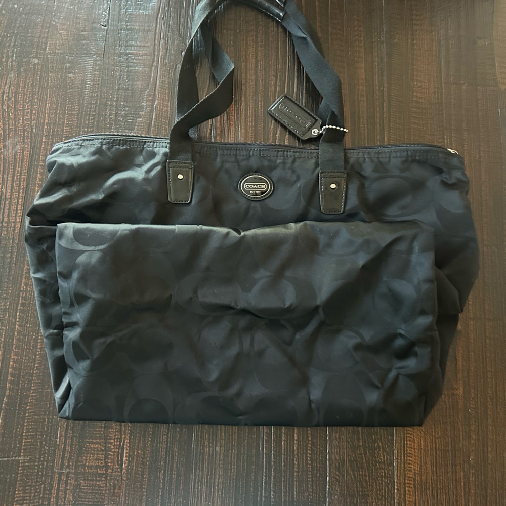Coach Black Patterned Tote - image 3